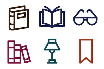 Poster - Elegant Book Icons: Reading, Learning, & Knowledge Symbols for Design Projects