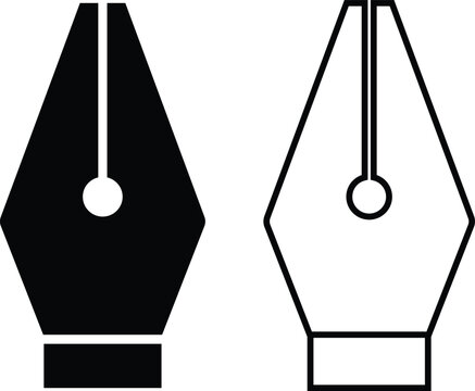 Pen tool cursor set. Vectors computer graphics. Logo for designer or illustrator. Design icons. Curve control points illustration. Flat, outline fountain symbols for infographic, website, app and ui.