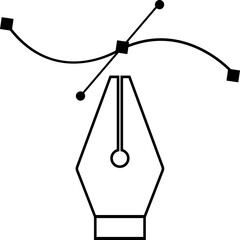 Poster - Pen tool cursor. Vector computer graphics. Logo for designer or illustrator. Design icon. The curve control points illustration. Outline fountain symbol for infographic, website, mobile app and ui.
