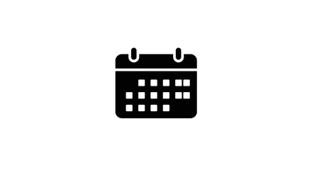 Poster - Illustration of a simple black calendar icon with grid arrangement