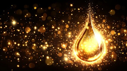 Wall Mural - luminous golden essence in mid-air with captivating bokeh effects inspiring luxury and innovation