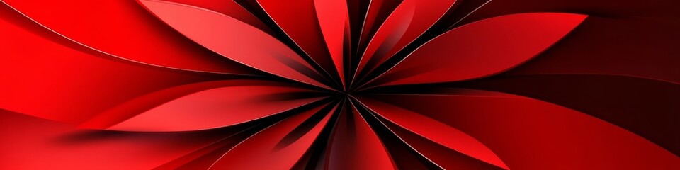 Poster - Dynamic Red Curved Pattern Abstract Vector Art Composition with Smooth Gradient Effects for Design.