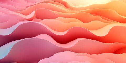 Poster - Elegant Minimalist Abstract Peach Tones with Wave Pattern Fabric Texture for Stylish Backgrounds