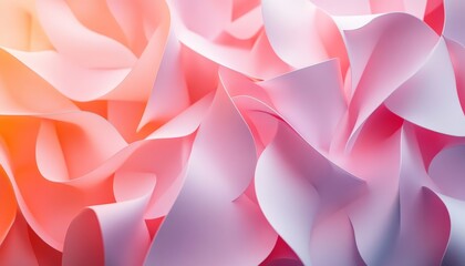 Poster - Elegant and Subtle Pastel Pink Gradient Background with Soft 3D Waves for Modern Design Projects