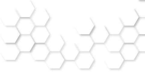 Fototapete - Background with hexagons. Abstract background with lines. white texture background. hexagon abstract background. Surface polygon pattern with glowing hexagon paper texture and futuristic business	