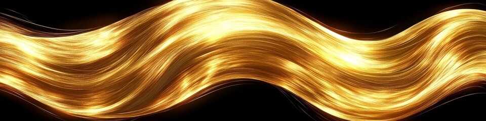 Poster - Golden Waves Design Featuring Abstract Metallic Textures and Dynamic Brush Strokes for Backgrounds.