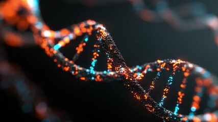 Poster - Digital interface showing DNA affected by microplastic chemicals
