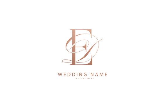 DE Initial monogram wedding logo