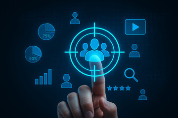 Poster - Target audience marketing strategy digital customer targeting business concept and data analysis growth
