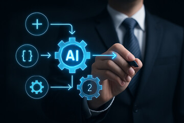 Fototapete - Ai artificial intelligence machine learning deep learning business technology automation strategy concept