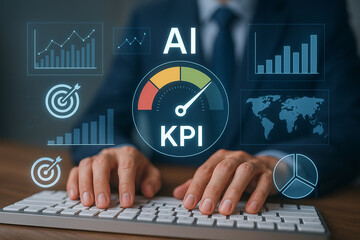 Poster - Ai kpi dashboard for business performance tracking and data analysis with key performance indicators