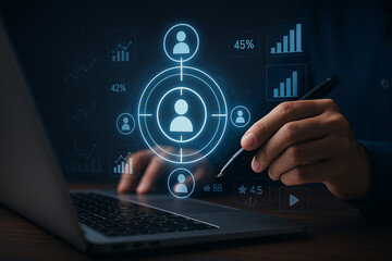 Poster - Data analysis and target audience research for business growth with digital marketing strategy