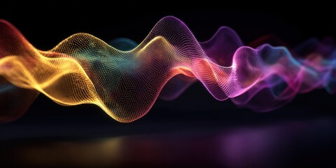 Poster - Dynamic representation of a sound wave showcasing a blend of colors and flowing designs, emphasizing movement and energy