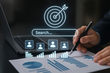 Poster - Target audience research and analysis for business growth and marketing strategy online search tools