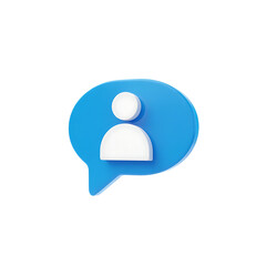 Poster - Blue Chat Bubble with Person Icon on Transparent Background