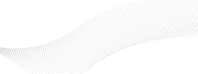 Wall Mural - abstract halftone flowing wavy colorful gradient dots shape isolated on transparent background. digi