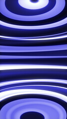 Poster - Vertical rings of purple and white light with concentric glowing waves on a dark background