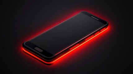 Leinwandbilder - Illuminated smartphone on dark background.