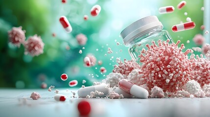 Aufkleber - A microscopic image showcasing the targeted therapy approach to precisely identify and treat cancer cells by focusing on specific proteins like EGFR and HER2