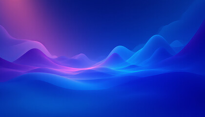 Poster - Abstract smooth blue and purple waves with glowing light effect