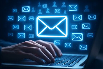 Fototapete - Email marketing strategy tips and best practices for business communication and automation success