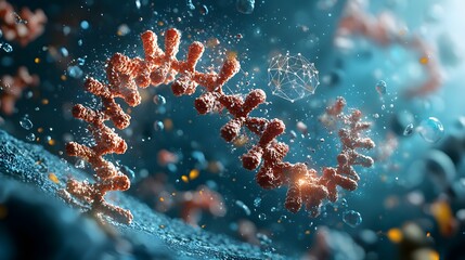 Aufkleber - Closeup view of the intricate and complex molecular structure of a virus highlighting the advanced medical research and diagnostic technologies used to study and understand infectious diseases