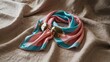 © rabiyastore - Pink and blue silk scarf with aviator sunglasses fashion accessory