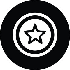 Aufkleber - A bold black and white circular graphic featuring a hand drawn style star at its center evoking a retro or comic book aesthetic