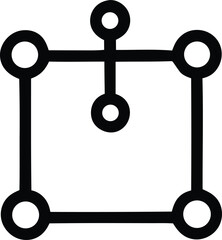 Fototapete - Geometric abstract symbol with interconnected circles and lines forming a square like structure with central elements