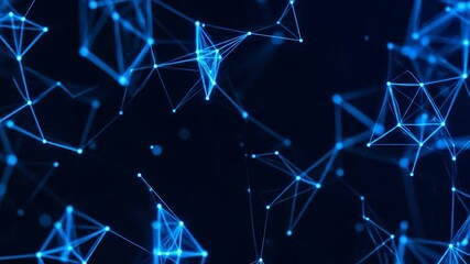 Poster - Blue abstract plexus