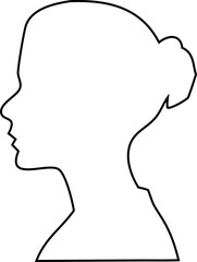 Poster - Minimal side profile of a woman, vector outline illustration.