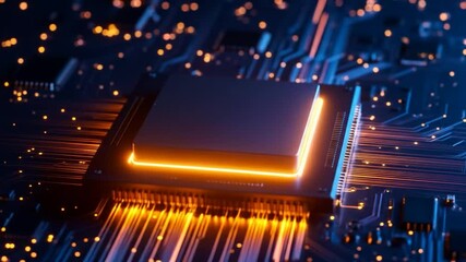 Poster - Lit chip on circuit board