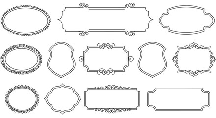 Poster - A diverse collection of elegant vintage frames and decorative ornate borders provides classic design elements for various projects.