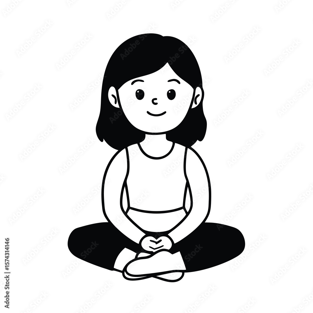 Cute Cartoon Girl Sitting Cross Legged Design Stock Vector Adobe Stock cute-cartoon-girl-sitting-cross-legged-design-stock-vector-adobe-stock