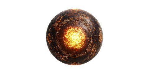 Poster - Glowing Orb With Intricate Patterns. Mystical Energy Sphere Isolated On Transparent Background