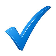 Poster - A Blue Check Mark Symbol on a Black Backdrop Signifying Completion or Approval with Perspective