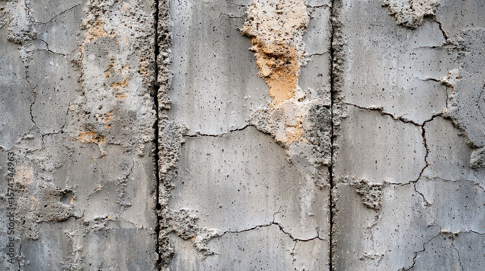 Concrete column texture weathered cement surface with cracks and ...