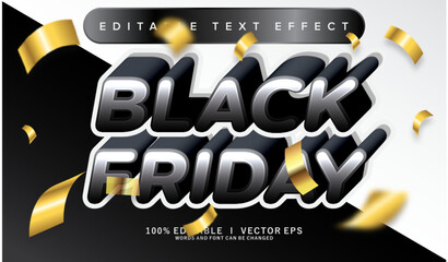 Poster - black friday vector text effect with modern style design