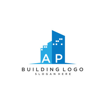 AP initial monogram logo real estate for building