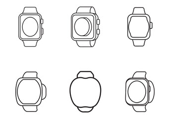apple watch icon line art vector illustration
