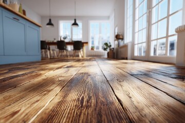Poster - Elegant wooden floor isolated with a transparent background, perfect for design