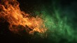 © Justlight - Engaging fire animation showcases fluid orangered flames on a vibrant green backdrop providing an eyecatching element for filmmakers and content creators seeking dramatic visual effects.