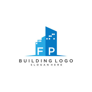 FP initial monogram logo real estate for building