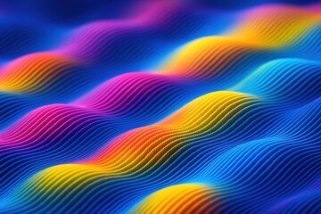 Poster - Vibrant rainbow waves abstract background with smooth rippling textures and gradient color transitions