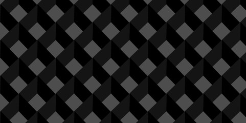 Poster - Black abstract cube square geometric tile hexagon mosaic wall grid wallpaper. black and gray geometric block cube structure texture background.	
