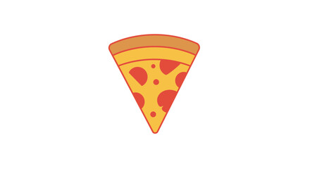 Poster - Illustration of a pizza slice with cheese and pepperoni toppings