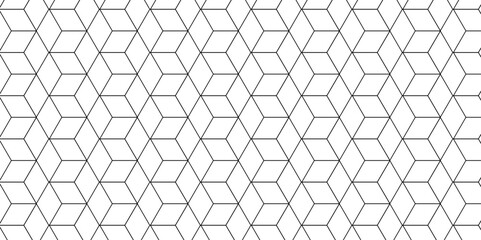 Poster - Seamless pattern with hexagon square cube geometric pattern shapes grid metal element texture design. Vector tiles gradient triangle diamond honeycomb hexagon art.	
