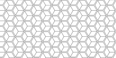 Poster - Seamless pattern with hexagon square cube geometric pattern shapes grid metal element texture design. Vector tiles gradient triangle diamond honeycomb hexagon art.	
