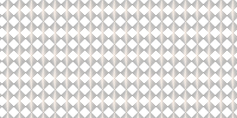Poster - Abstract overlapping vector black and gray gradient Pattern grid metal lines fabric square background. seamless fabric geomatics overlapping create retro line pattern design.