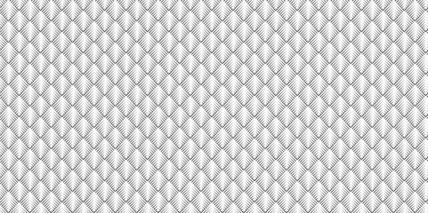 Poster - Abstract overlapping vector black and gray gradient Pattern grid metal lines fabric square background. seamless fabric geomatics overlapping create retro line pattern design.
